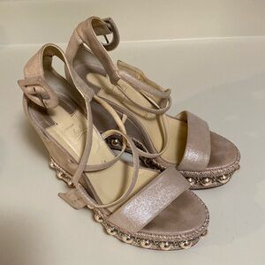 Christian Louboutin champagne wedges size 39